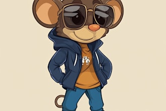 make cartoon character mascot for merchandise design
