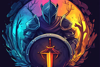 create a professional fantasy, rpg, medieval and rustic logo