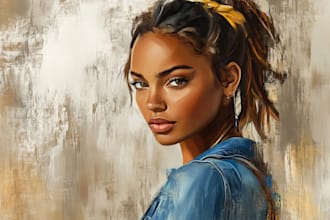draw a digital oil painting portrait from your photo