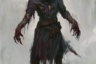 make  fantasy horror characters or fantasy horor book cover