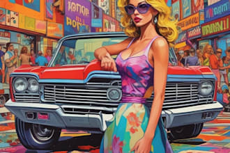 create a unique pop art and street graffiti style modern