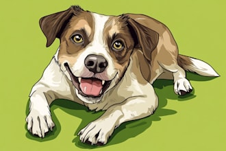 draw pet portrait into cartoon vector