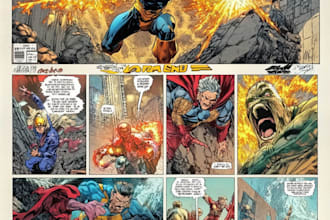 draw a comic book and custom illustration