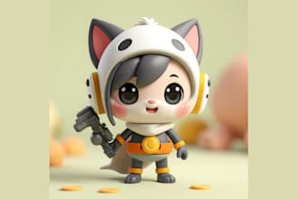 design 3d character, 3d model, 3d toy, mini figure,action figure for 3d printing