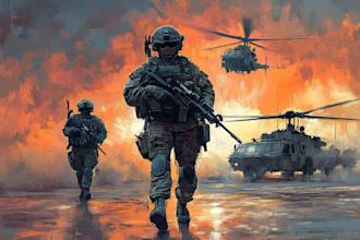 draw military themed illustrations