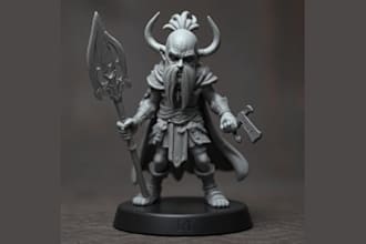 design character modeling, 3d mini figures, toys, action figure for 3d printing