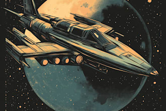 make design a spaceship, sci fi illustration and sci fi art