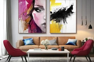 design abstract or watercolor canvas wall art in my style