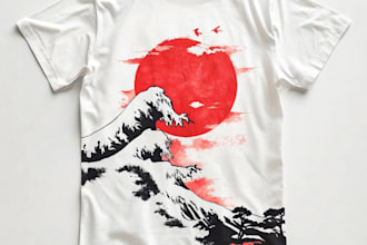create t shirt japanese illustration for sticker apparel