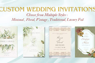 design elegant wedding card, save the date invitations