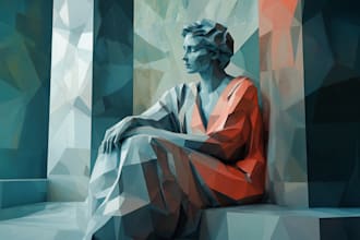 design minecraft style low poly illustration