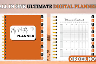design etsy digital planner, etsy digital products,hyperlinked planner, etsy SEO