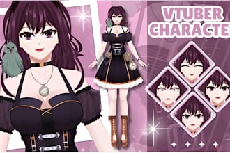 create live2d vtuber model pngtuber vtuber design anime style vtuber commision