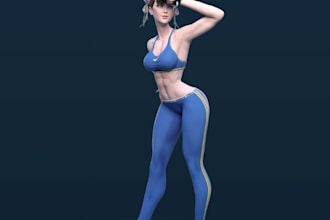 3d cartoon model,stylized character 3d nsfw art,vr model,3d game character model