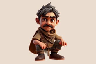 sculpt 3d toy, character modeling, character design, model for 3d printing