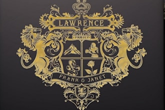 design a stunning heraldic coat of arms family crest logo