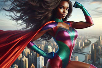 design your realistic superhero cartoonportrait
