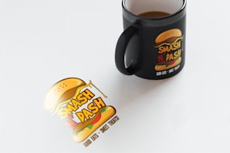 design a delicious burger, chef, food, and restaurant logo
