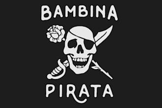 provide a vintage timeless skull pirates logo design