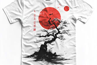 create a custom japanese style t shirt design, anime