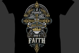 do a custom vintage t shirt logo illustration for your brand