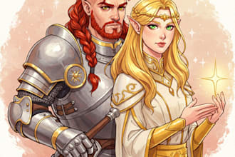 draw fantasy art, watercolor characters scenes and dnd party
