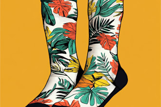 draw a custom and unique socks design art for you