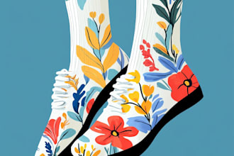 draw a custom and unique socks design art for you