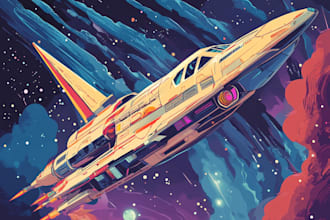 make design spaceship, sci fi illustration and sci
