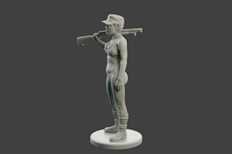 3d stl character molds,miniature soldier toy,3d print action figures,zbrush file
