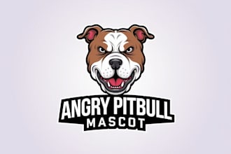 do make angry pitbull mascot logo design with express delivery