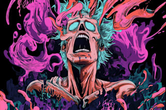 do a unique style dark art illustration