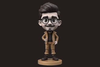 sculpt 3d model, miniature, bobblehead, action figure for 3d printing