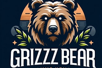 do make modern professional grizzly bear mascot logo with 1 day delivery