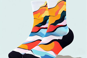 draw sublimation all type of unique socks design