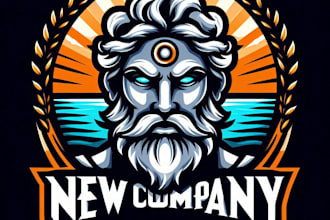do make zeus face art abstract mascot logo design with 1 day delivery