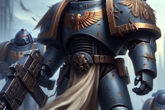 draw a warhammer 40k character with my style