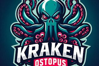 do make kraken octopus e sport mascot logo design with 1 day delivery