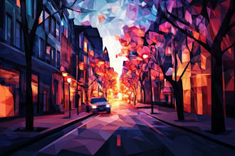 create an awesome low poly vector illustration
