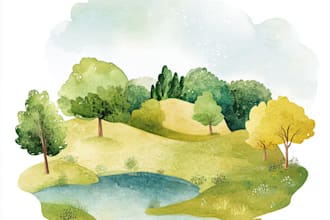 paint original watercolor landscape painting