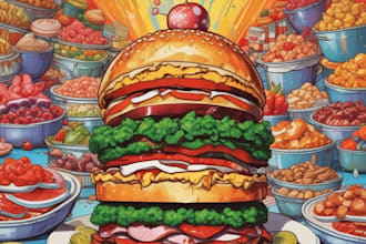 draw food pop art of your food