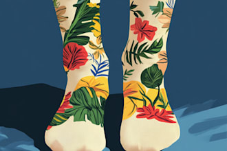 do a custom and unique socks design art for you
