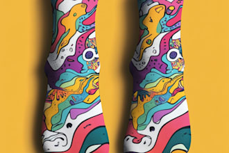 create sublimation all type of unique socks design