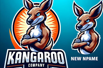 do make kangaroo mascot logo design with unlimited review