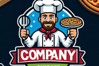 do make pizza chef mascot logo with express delivery