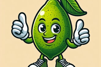 do wonderful finger lime fruit mascot logo with 1 day delivery