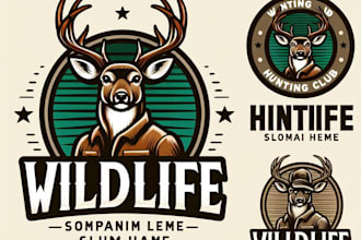 do wonderful wildlife deer mascot logo designs hunting club