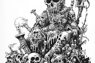 do warhammer illustration based on your description