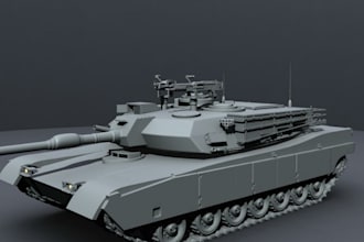 craft 3d detailed armor tank, ww2 tank model for game,military van,car sculpture