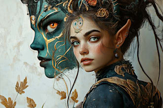 draw unique style of fantasy character